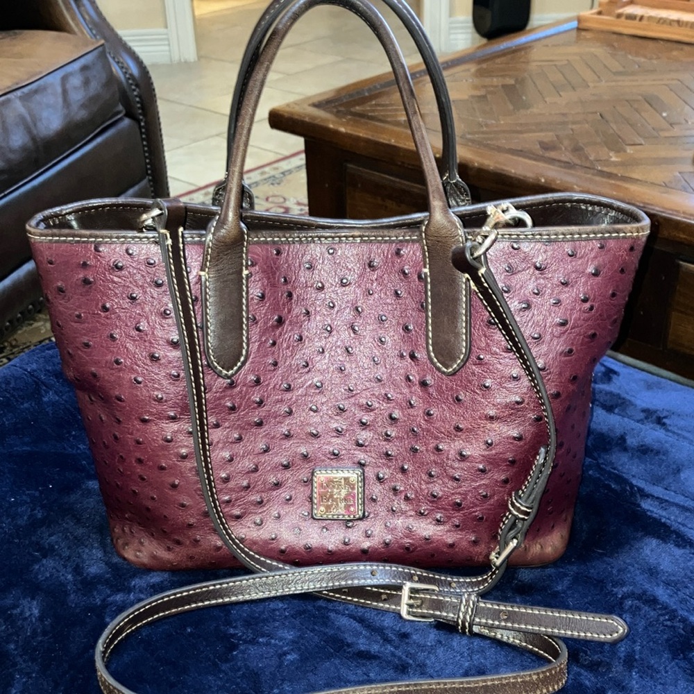 Dooney & Bourke Burgundy and Brown Tote